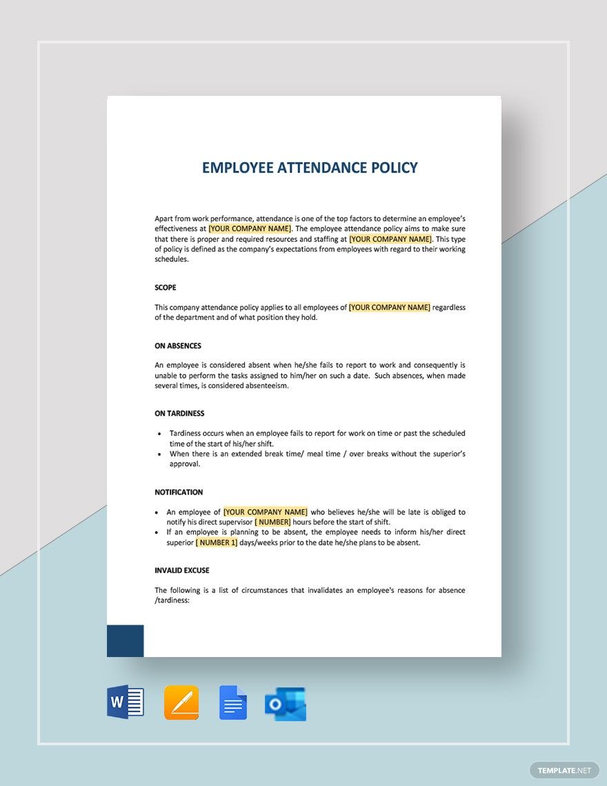 Employee Attendance Policy Template Download In Word Google Docs