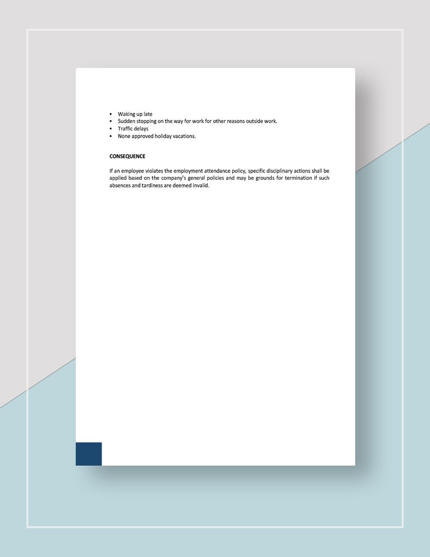 Employee Attendance Policy Template