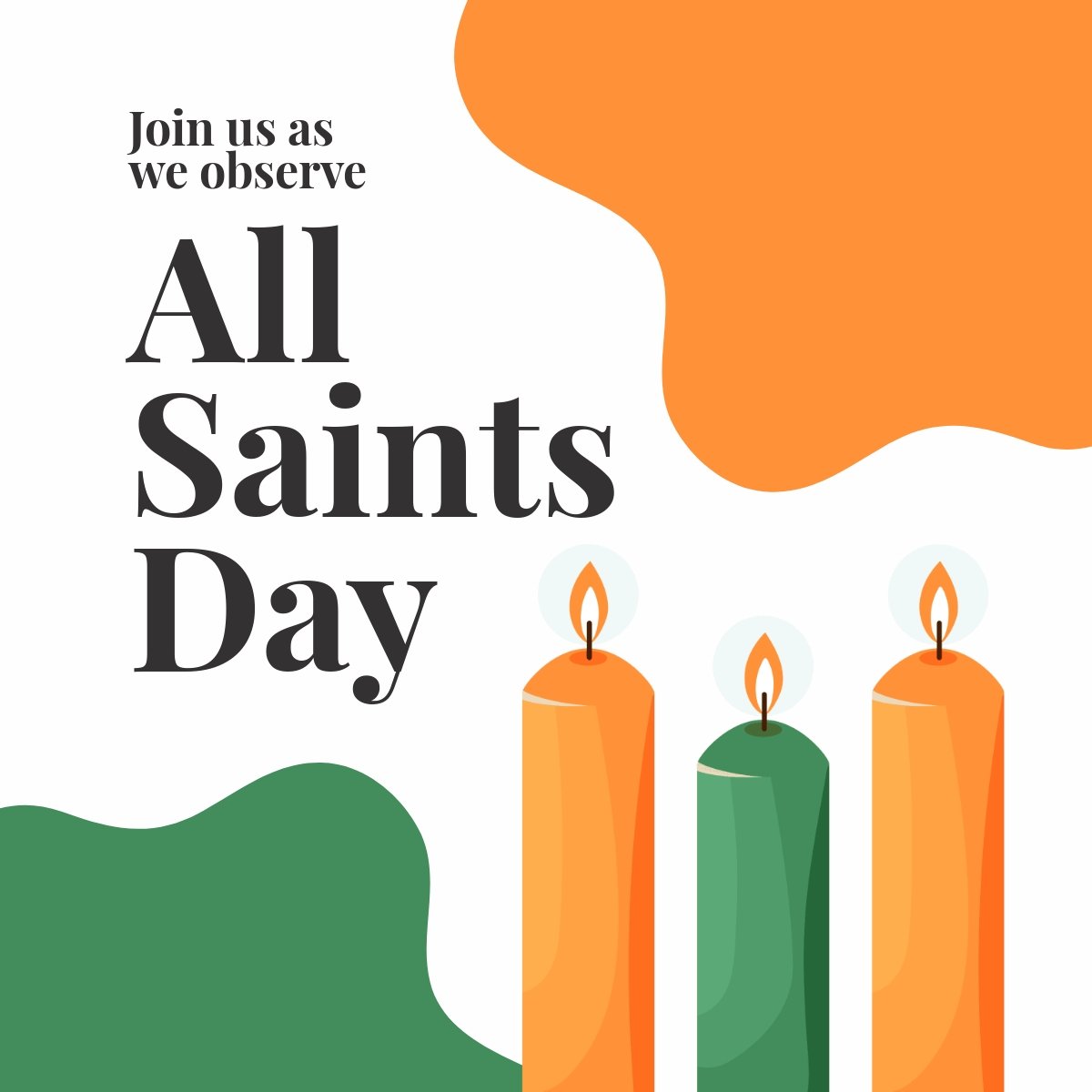 Free All Saints Day Invitation Linkedin Post Template