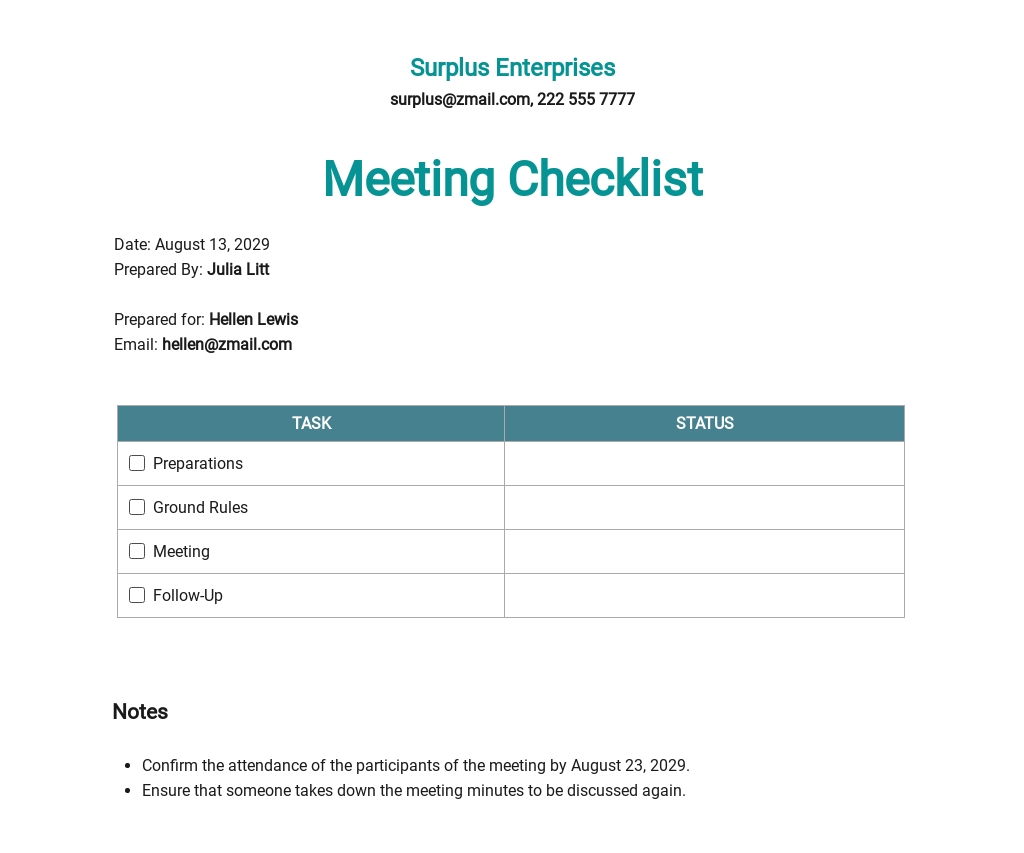 Simple Event Planning Checklist Template - Google Docs, Word, Apple ...