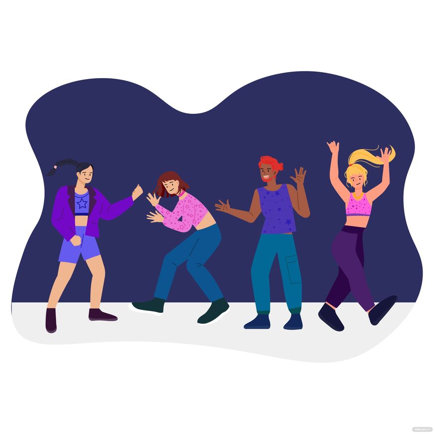 Free People Dancing Vector in Illustrator, EPS, SVG, JPG, PNG