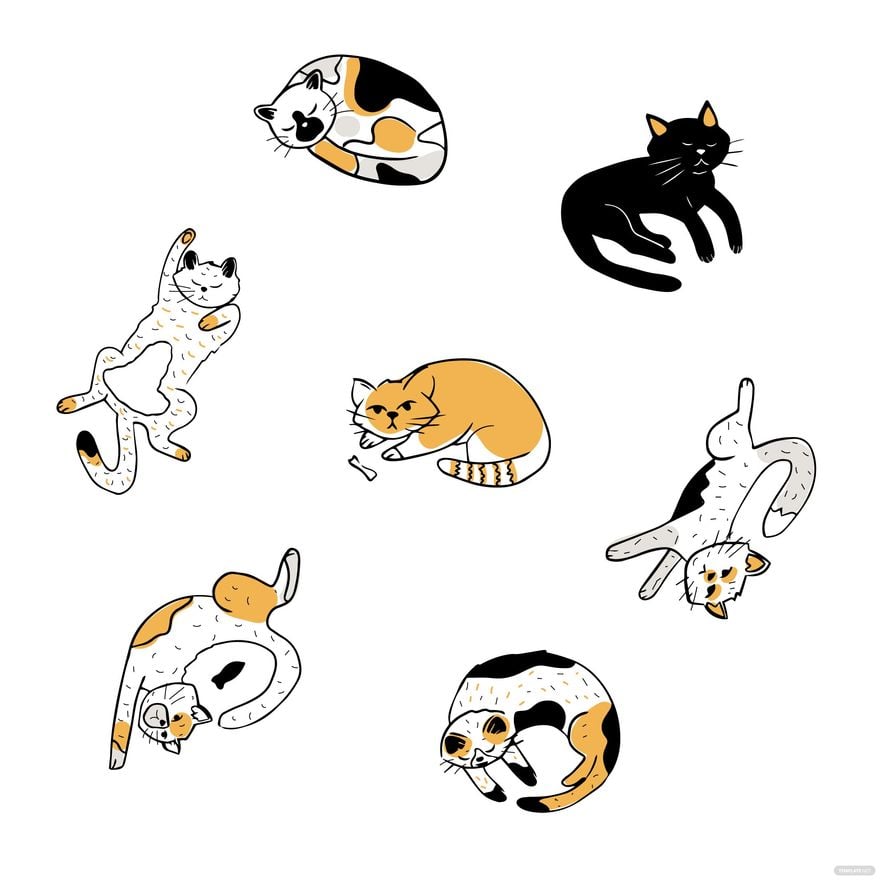 Free Cute Cat Doodle Vector