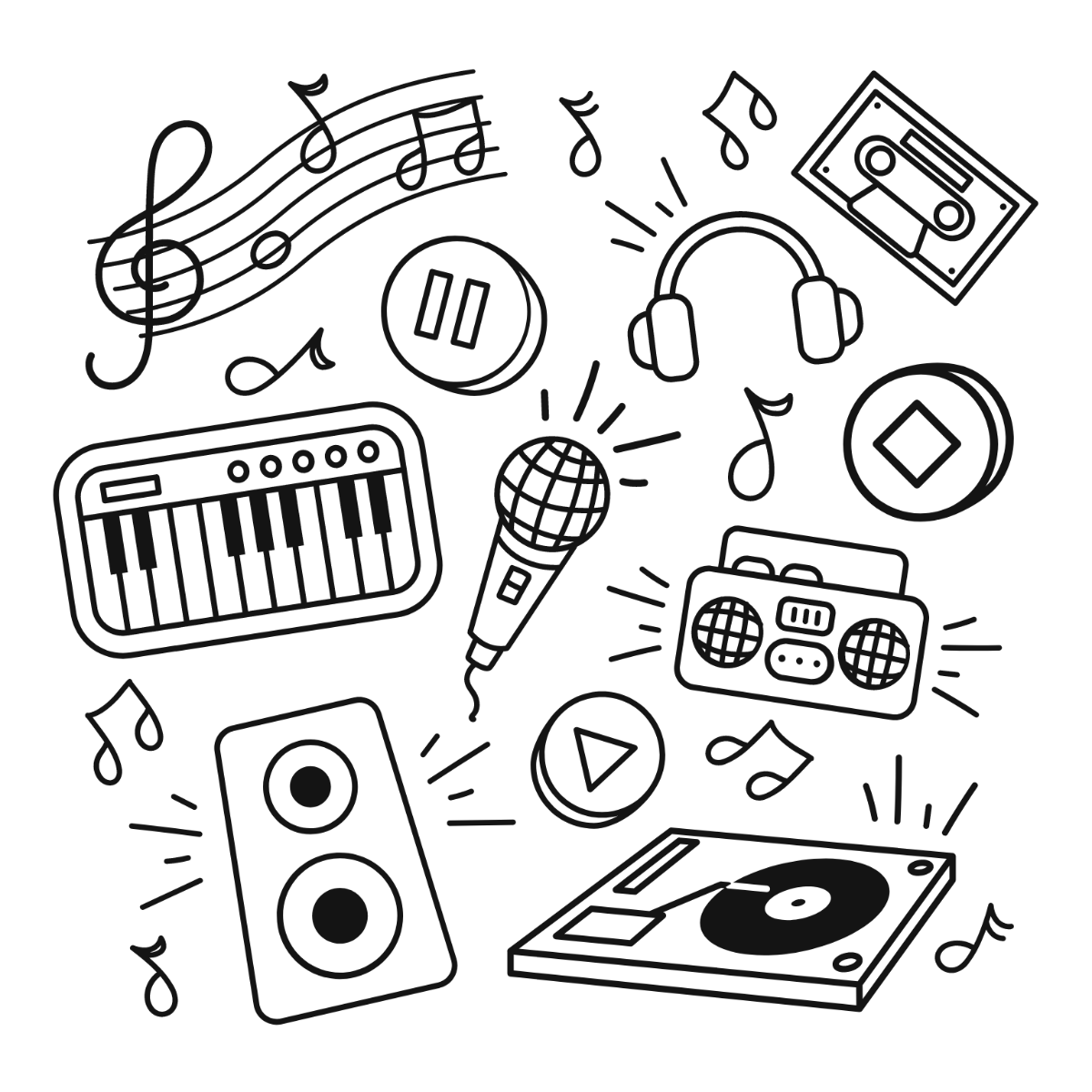 Free Music Doodle Vector