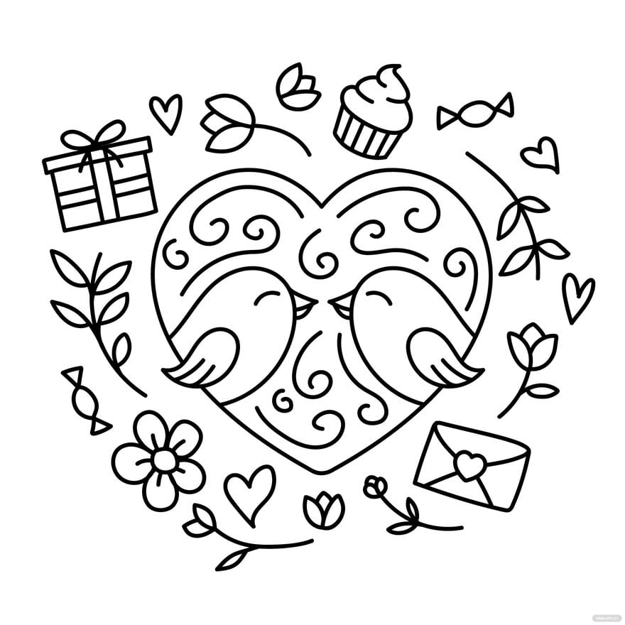 Love Doodle Vector in Illustrator, EPS, SVG, JPG, PNG
