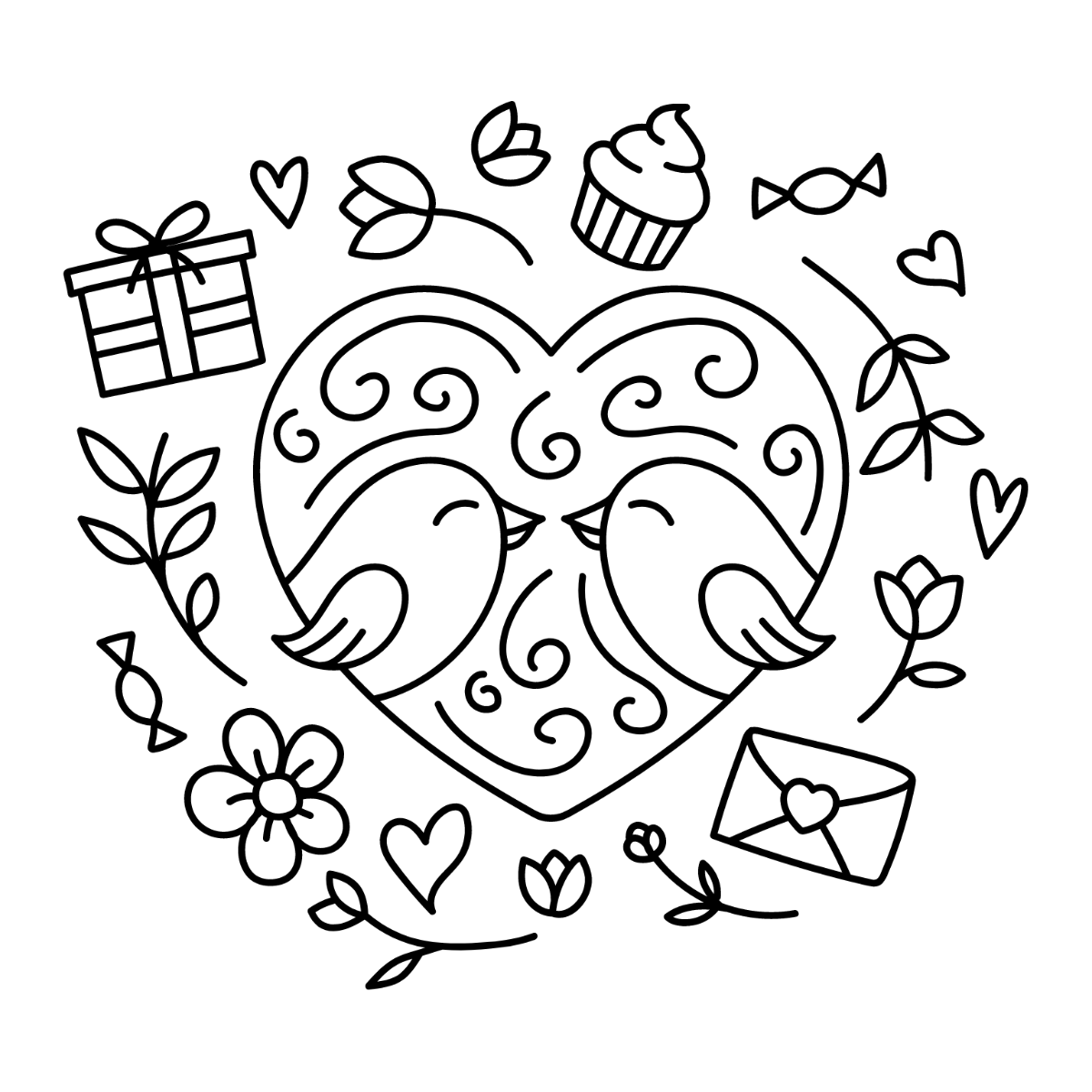 Free Love Doodle Vector Template