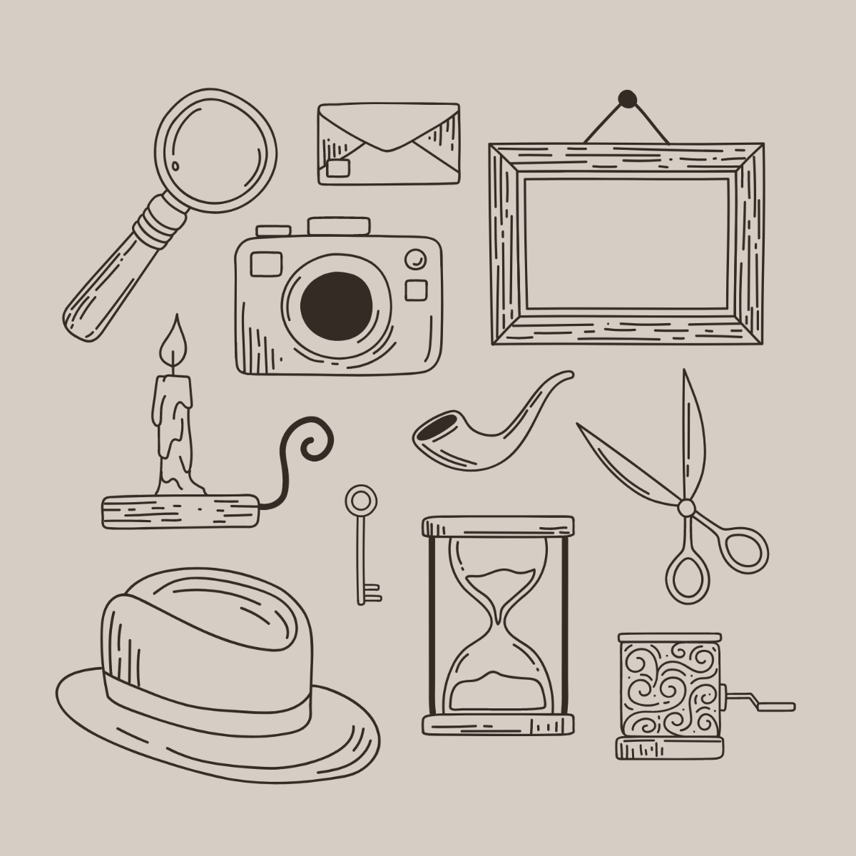 Free Vintage Doodle Vector Template