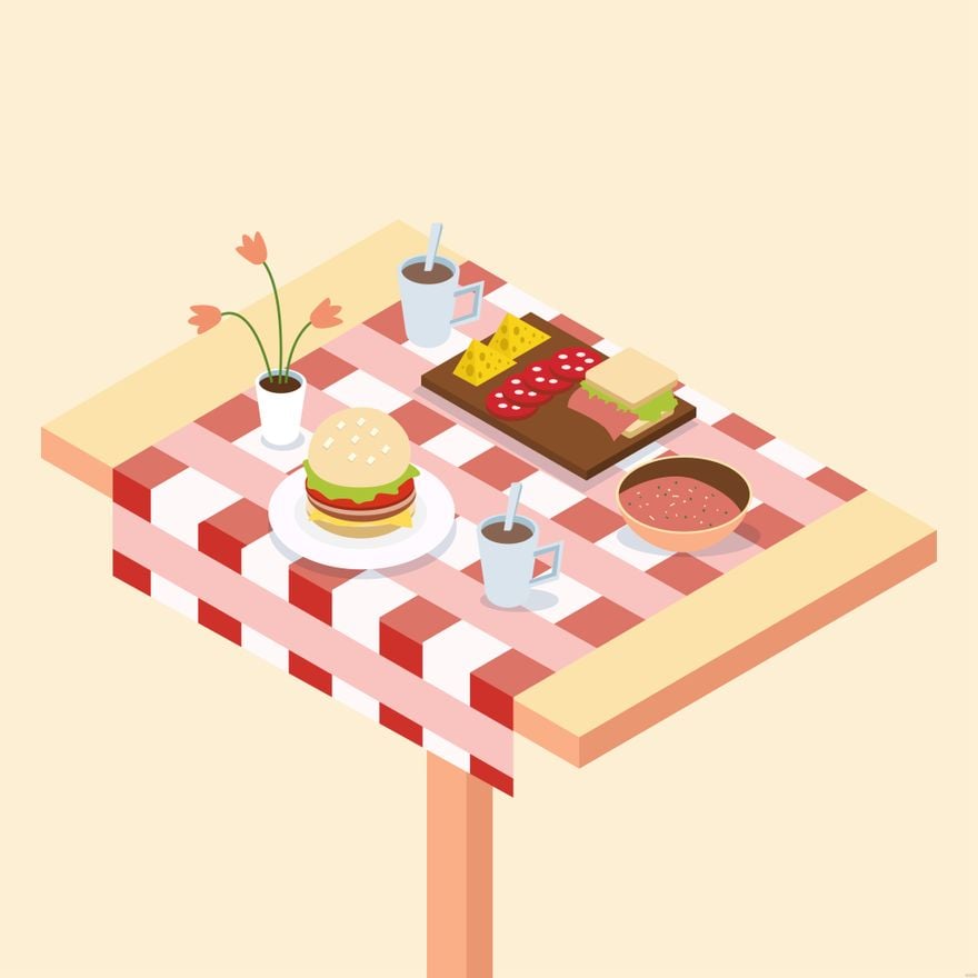 Food Isometric Illustration