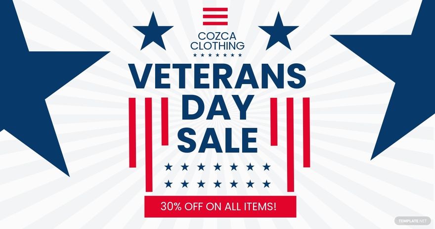 Free Veterans Day Sale Facebook Post Template