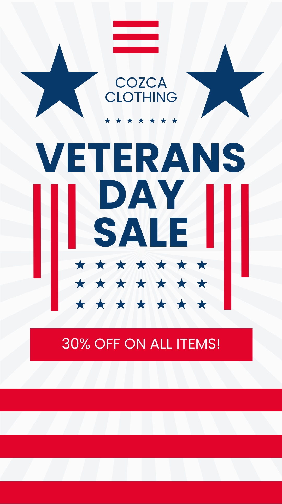 Free Veterans Day Sale Instagram Story Template