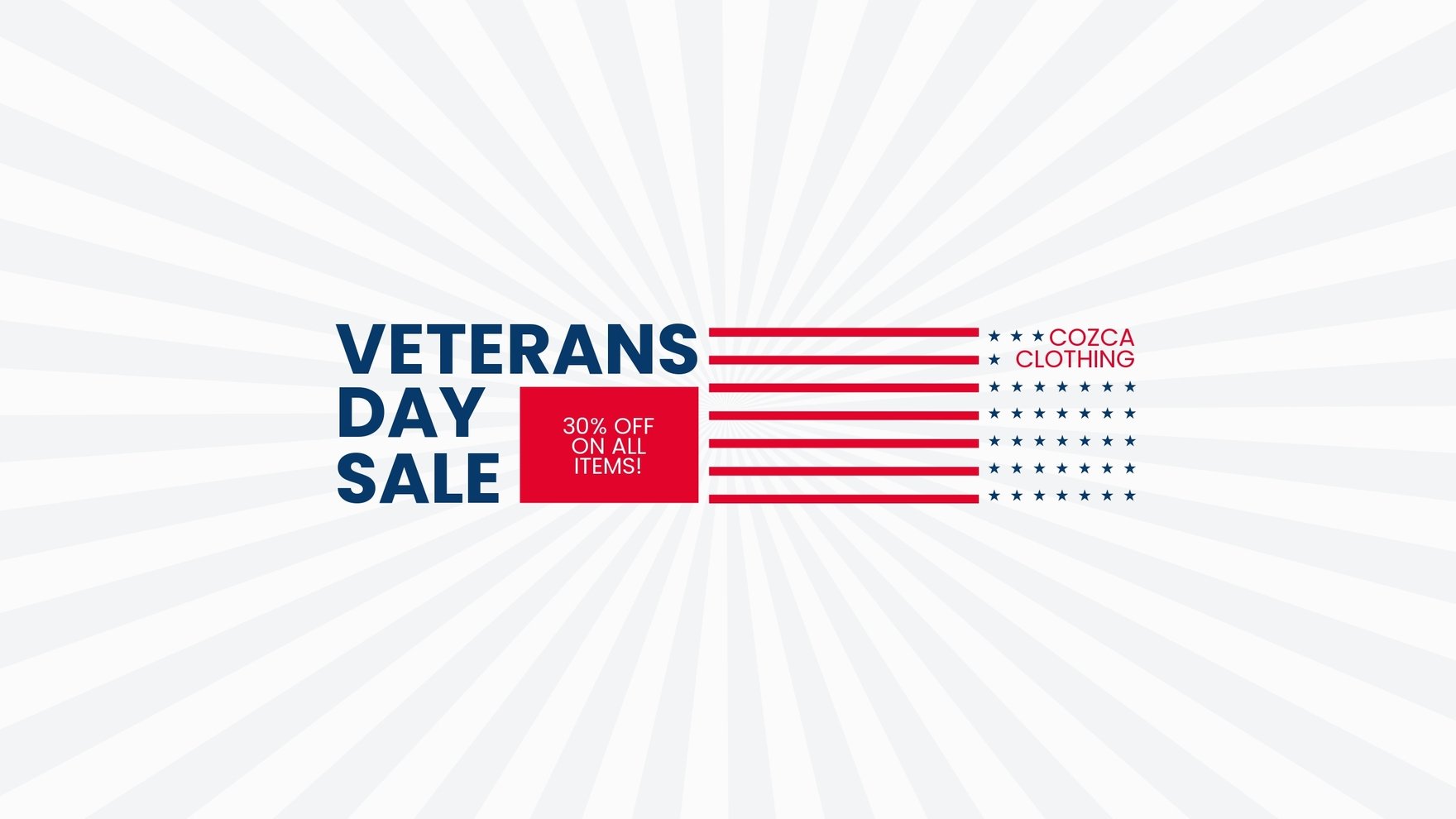 Free Veterans Day Sale Youtube Banner Template