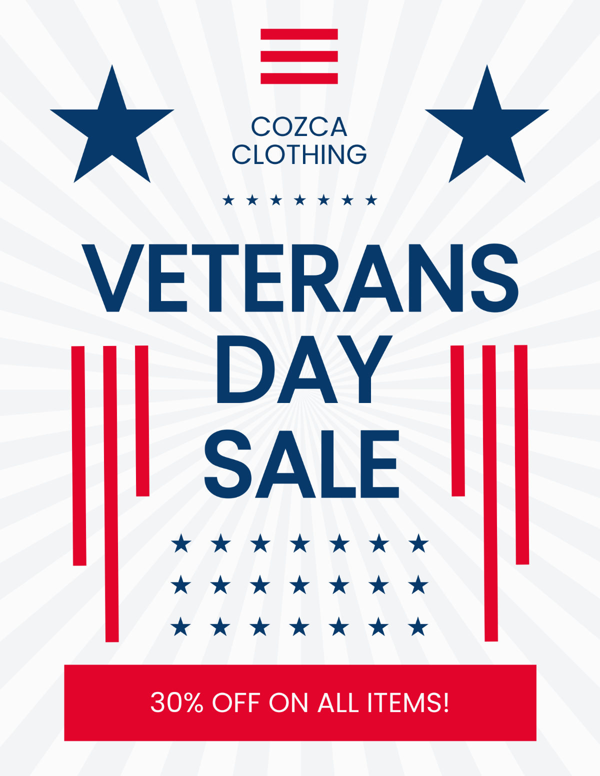 Veterans Day Sale Flyer Template