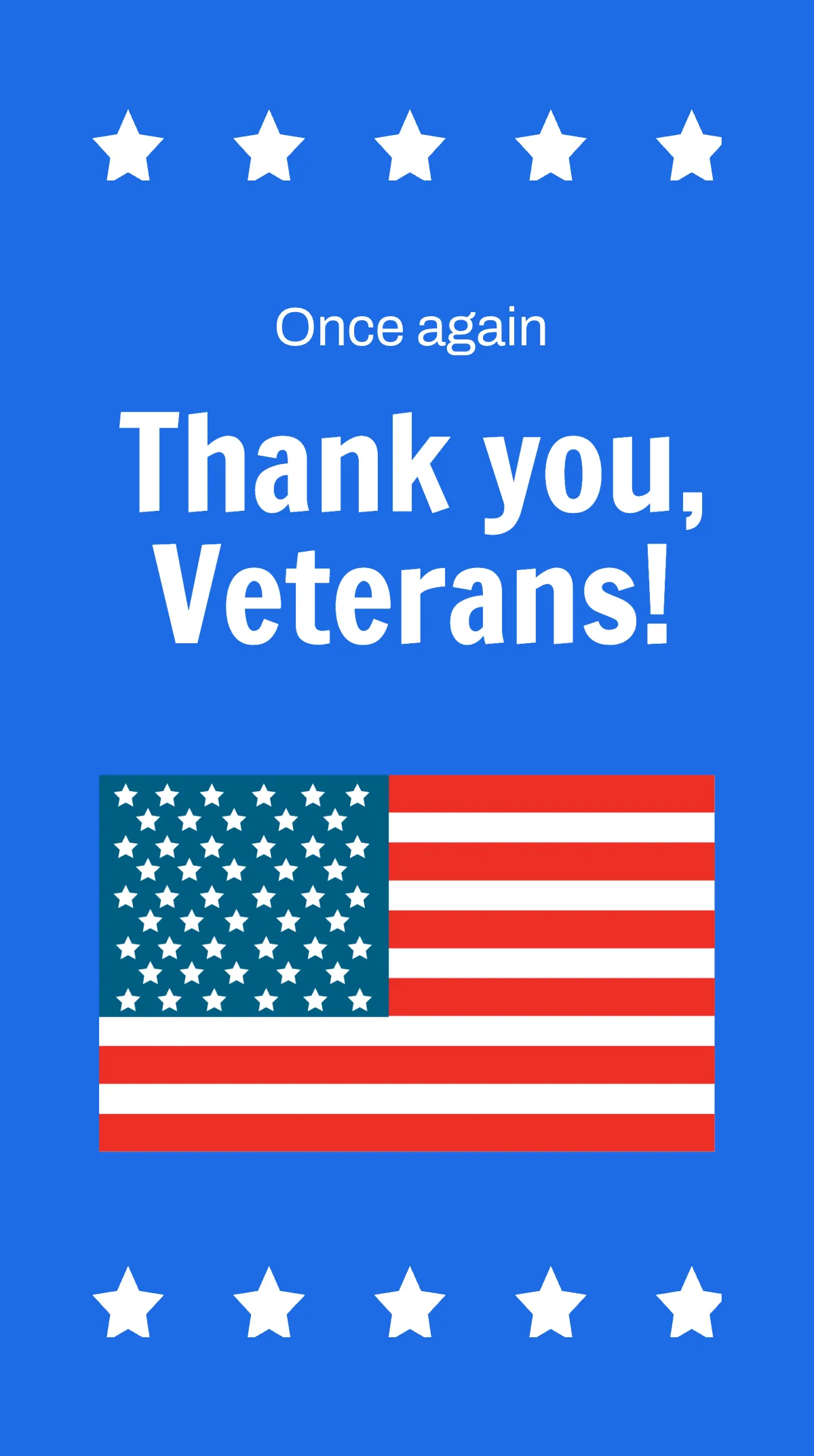 Free Thank You Veterans Instagram Story Template to Edit Online
