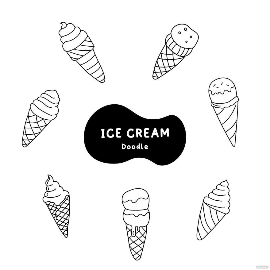 Free Icecream Doodle Vector in Illustrator, EPS, SVG, JPG, PNG