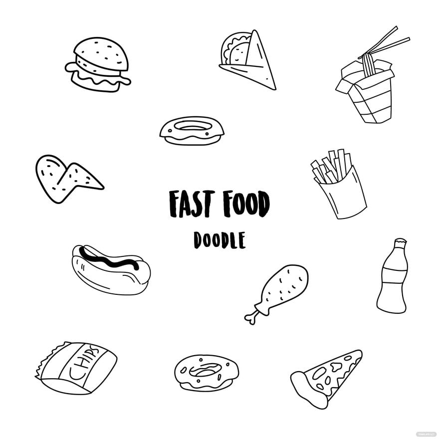 Free Fast Food Doodle Vector