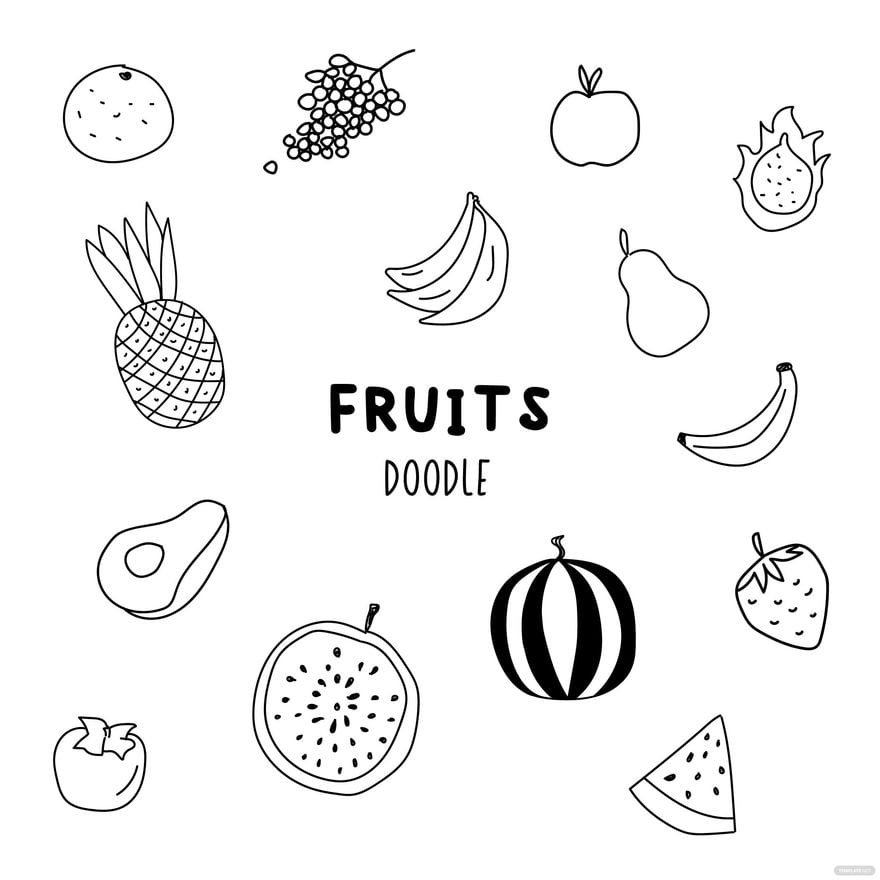 Fruit Doodle Vector in Illustrator, EPS, SVG, JPG, PNG
