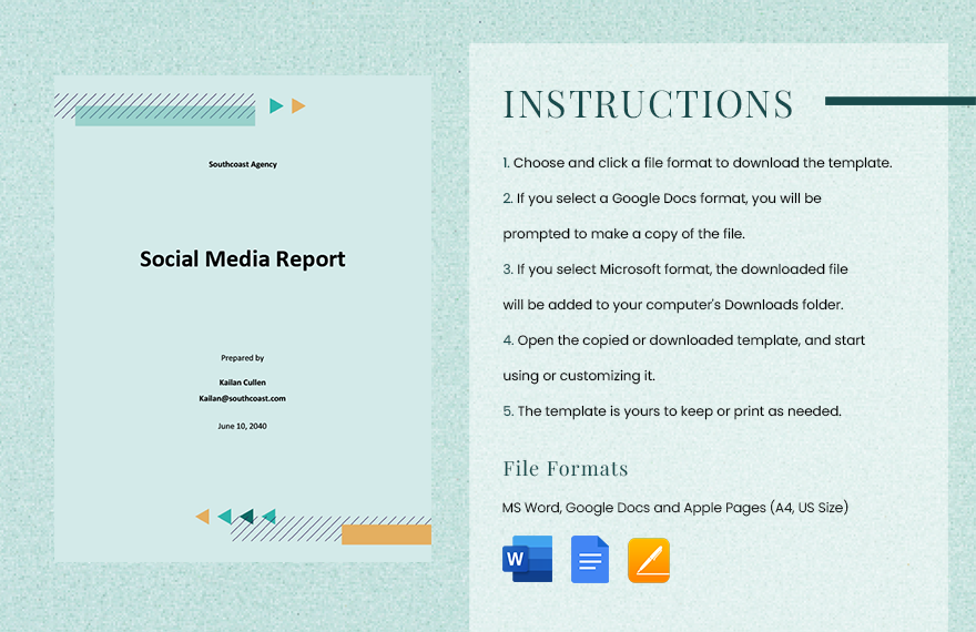 Editable Social Media Report Template