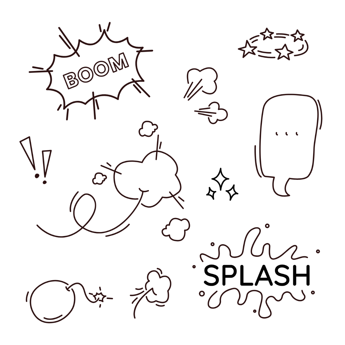 Free Comic Doodle Vector Template