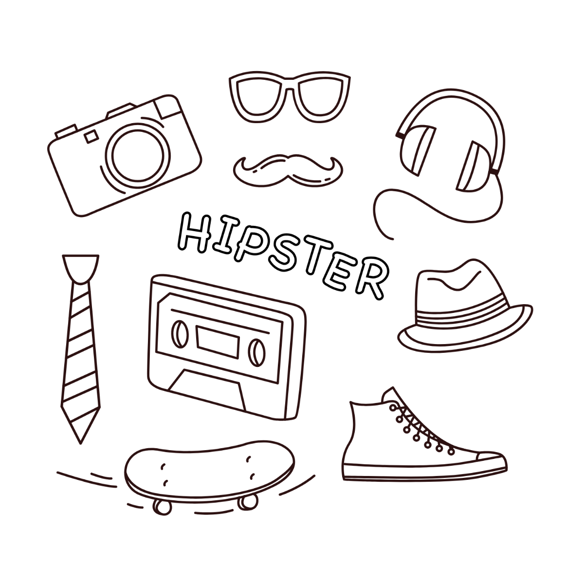 Free Hipster Doodle Vector Template