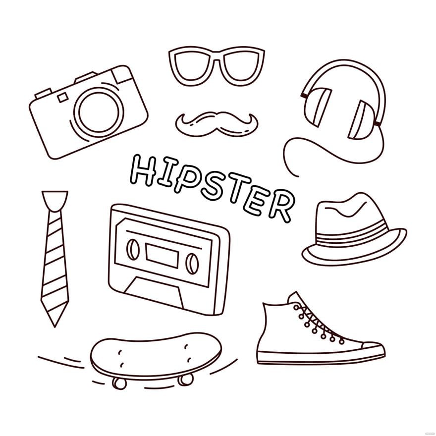 Hipster Doodle Vector