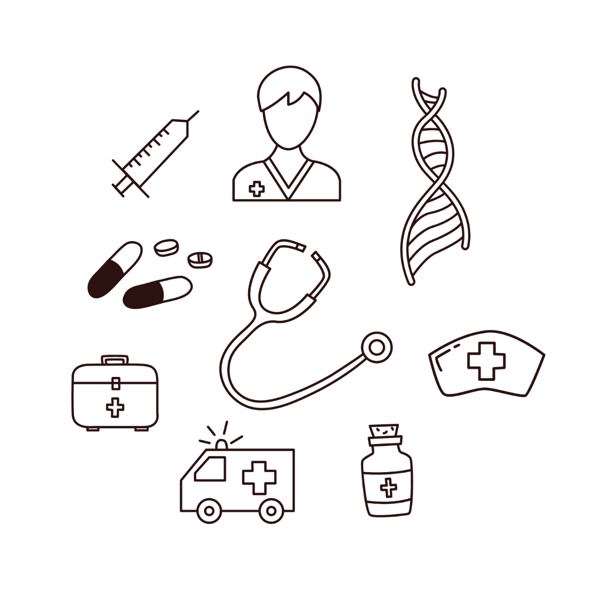 Medical Doodle Vector Template