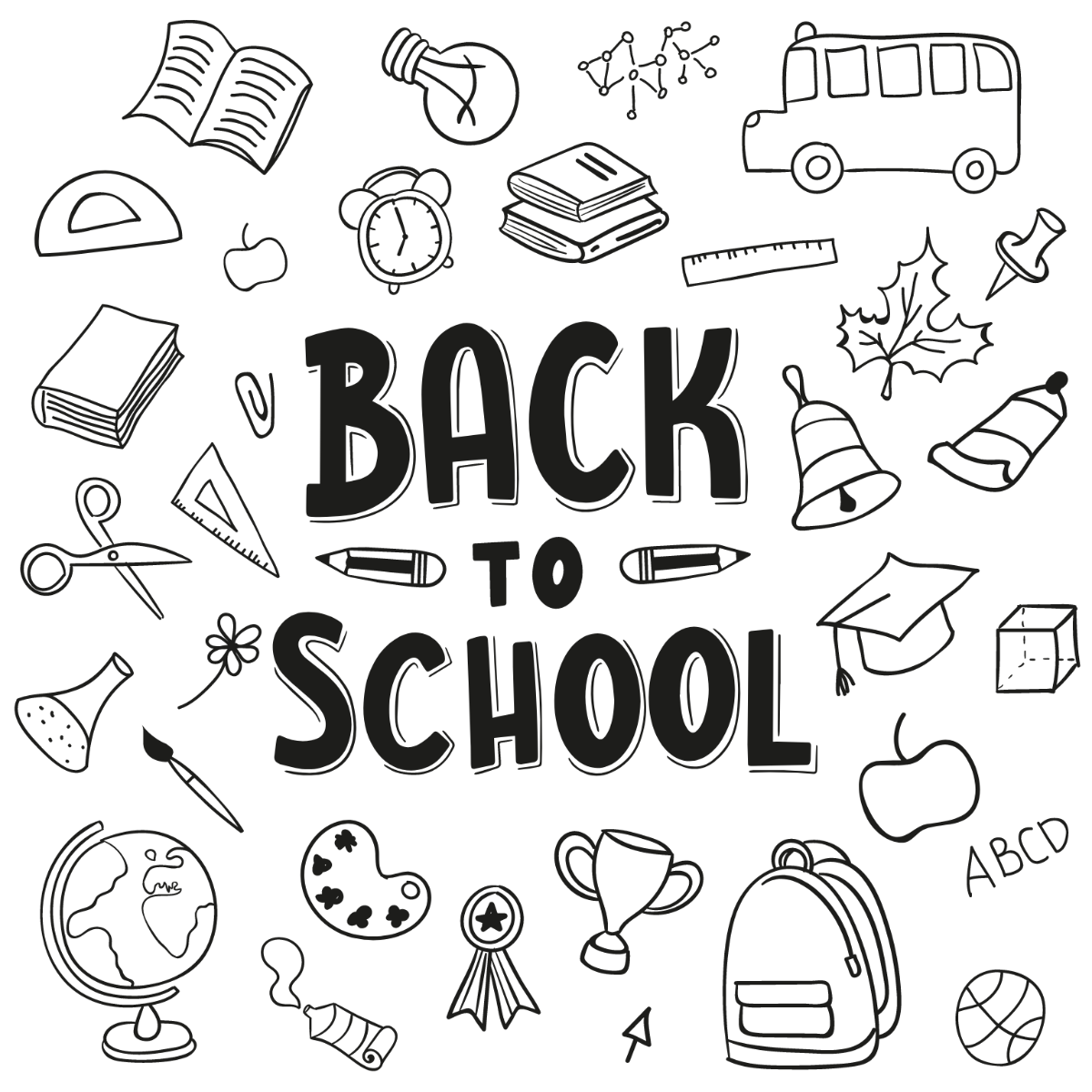 Free Back To School Doodle Vector Template