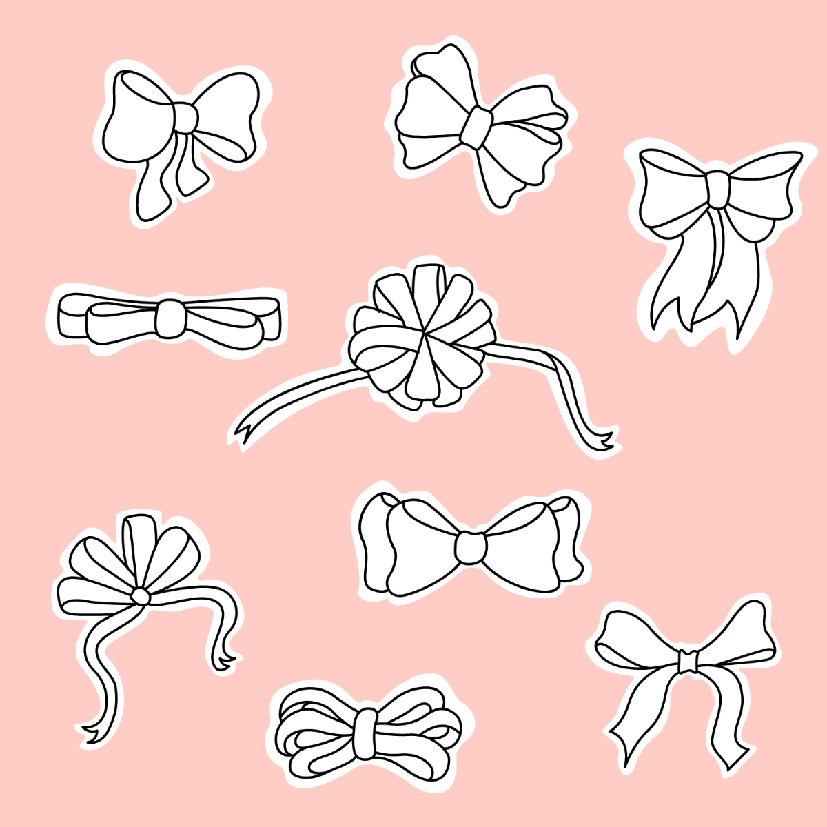 Bow Doodle Vector Template