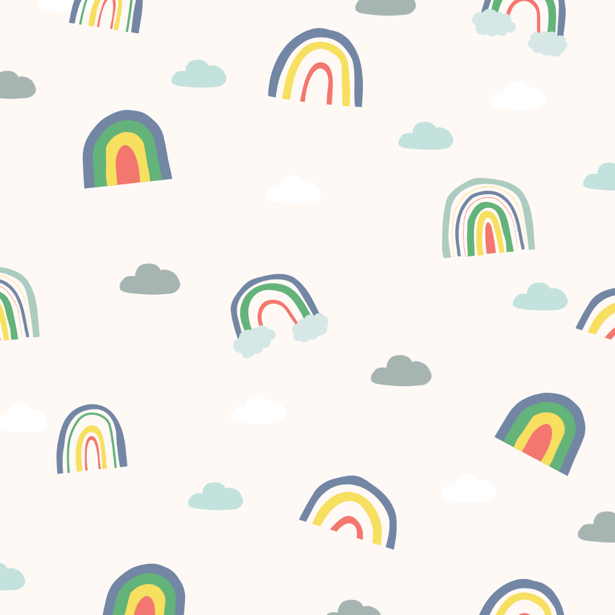 Free Rainbow Doodle Vector Template