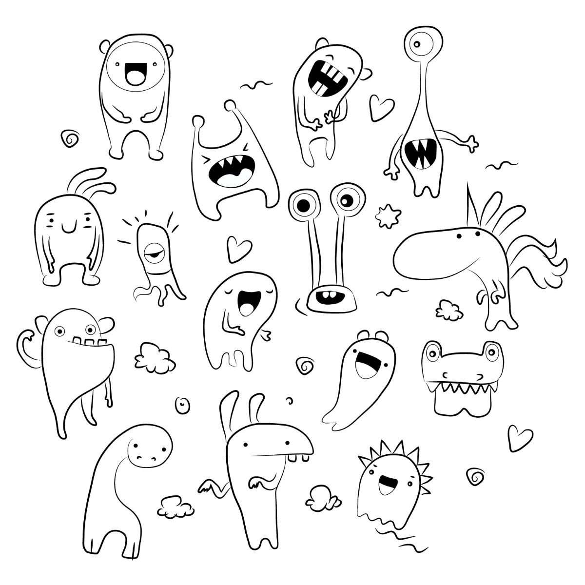 Doodle Character Vector Template