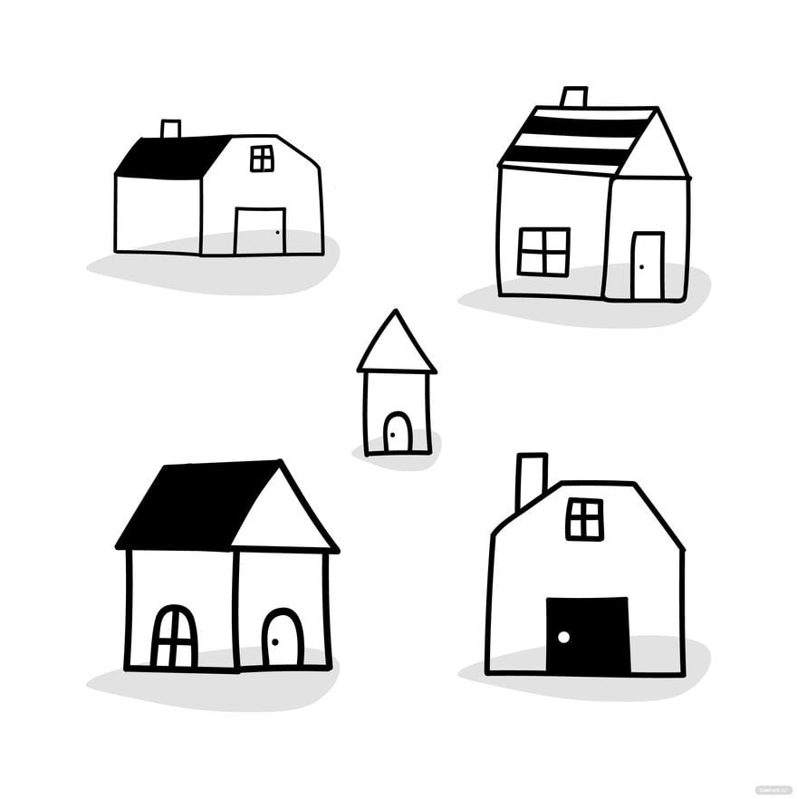 Free House Doodle Vector in Illustrator, EPS, SVG, JPG, PNG