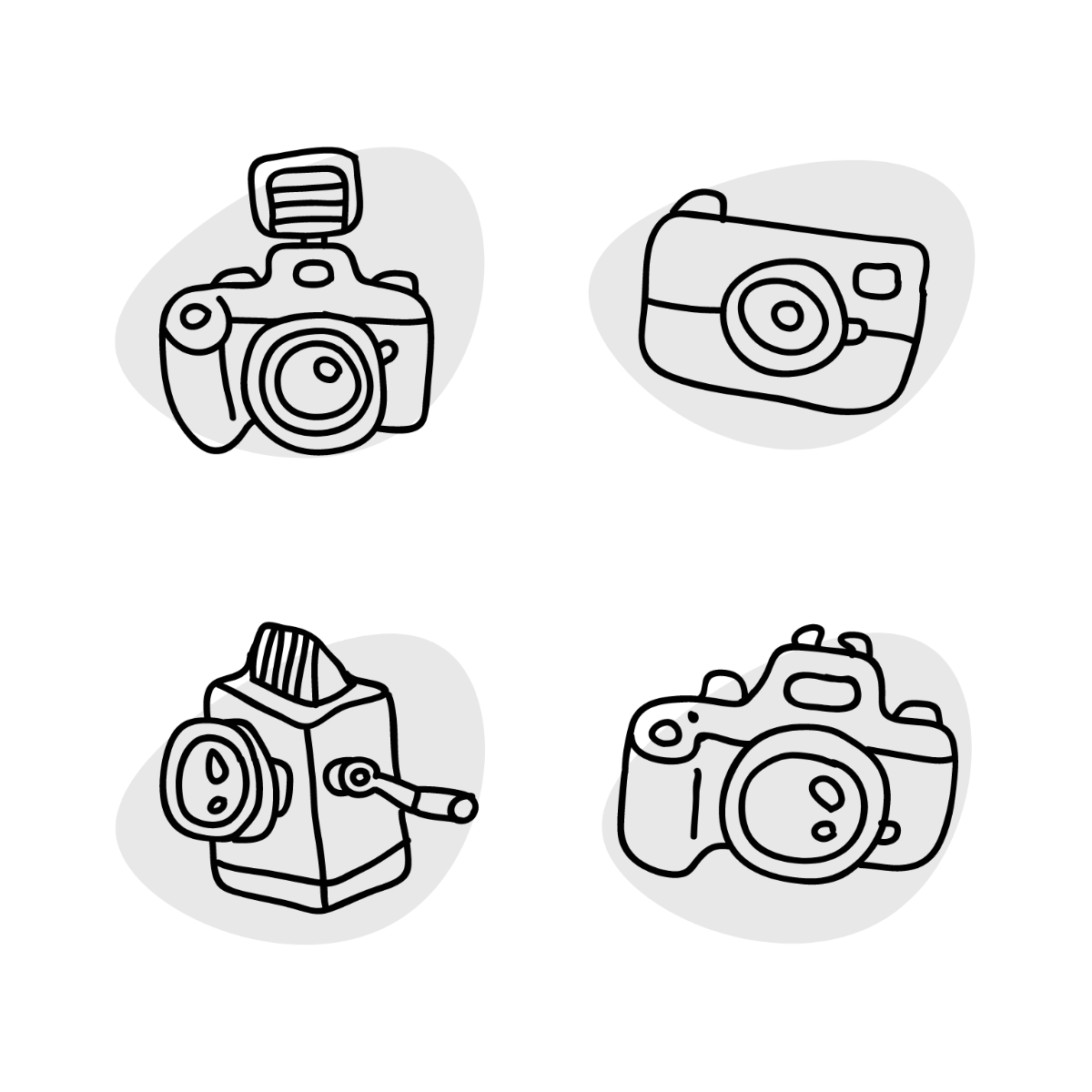 Free Camera Doodle Vector Template