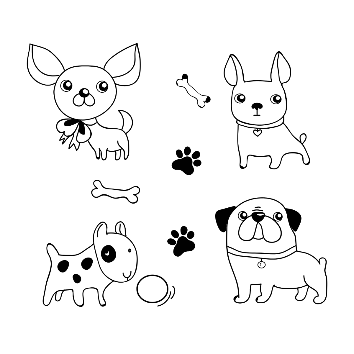 Free Dog Doodle Vector Template