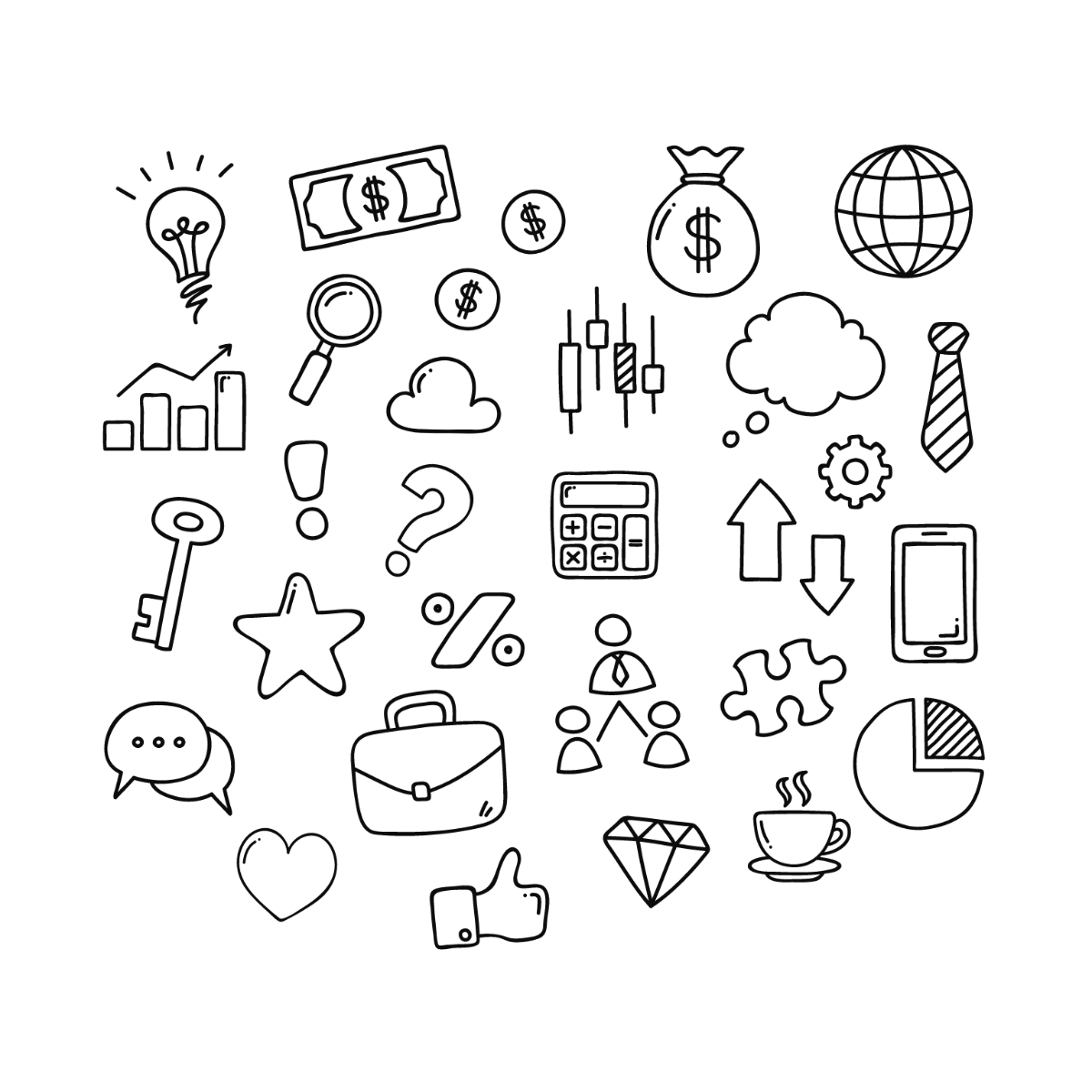 Business Doodle Vector Template