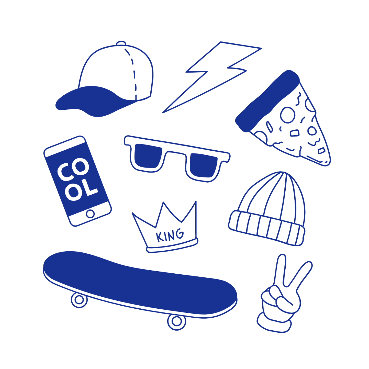 Free Cool Boy Doodle Vector Template