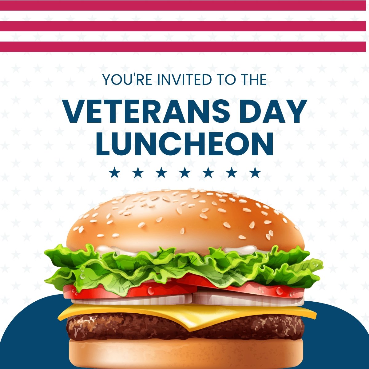 Free Veterans Day Luncheon Linkedin Post Template