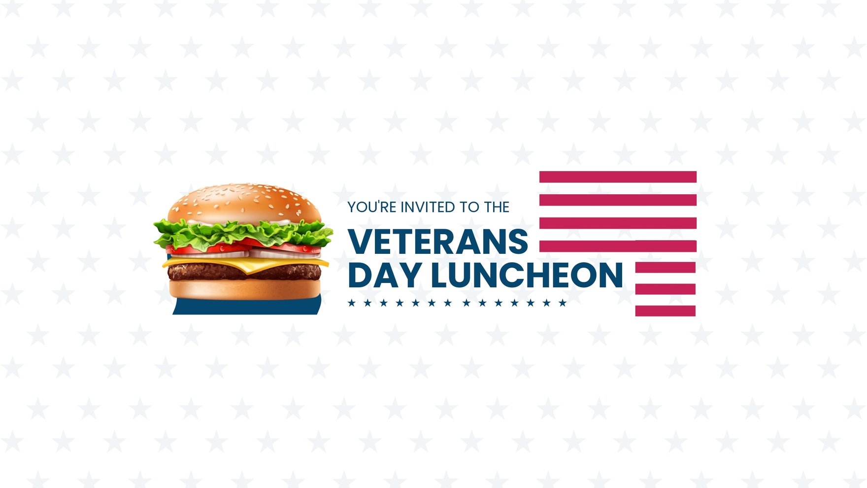 Free Veterans Day Luncheon Youtube Banner Template
