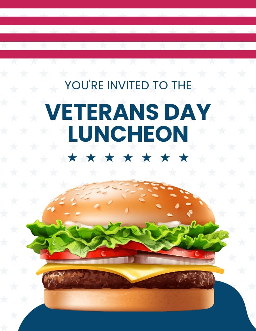 Free Veterans Day Luncheon Flyer Template in Word, Google Docs, PSD, Apple Pages, Publisher