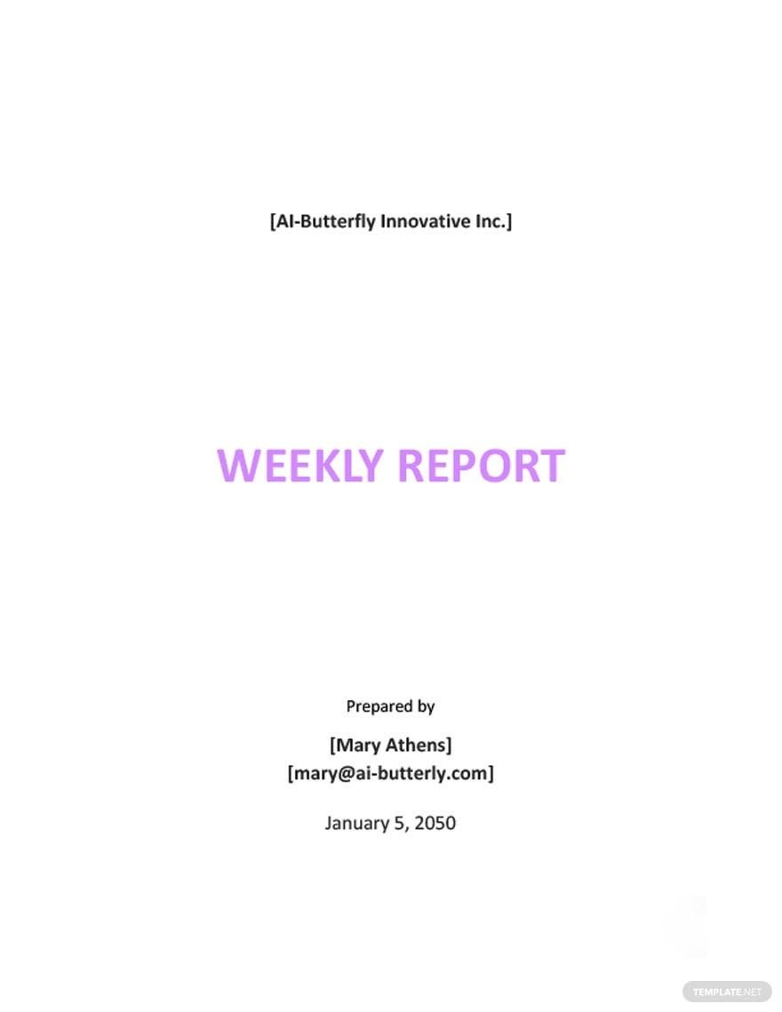 Weekly Report Template