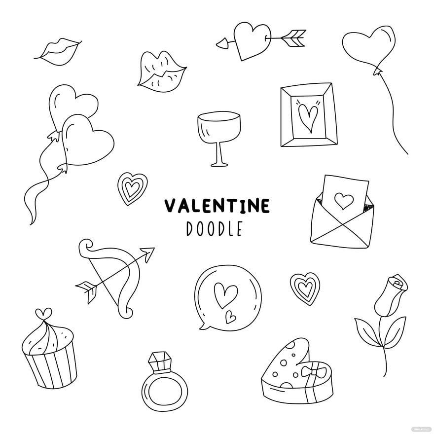 Free Valentine Doodle Vector in Illustrator, EPS, SVG, JPG, PNG