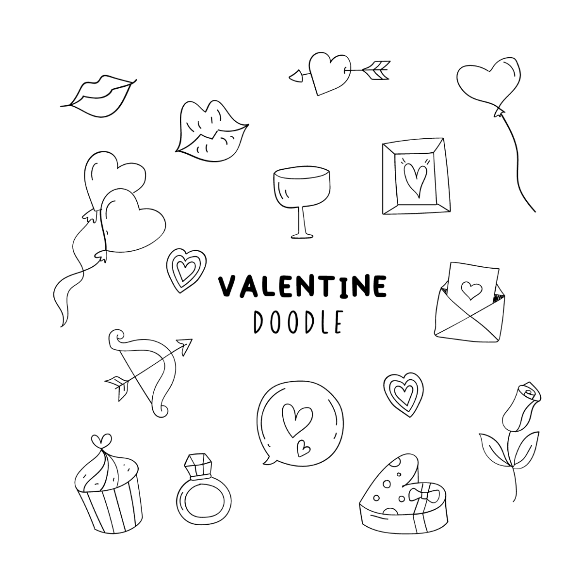 Free Valentine Doodle Vector Template Edit Online Download Template