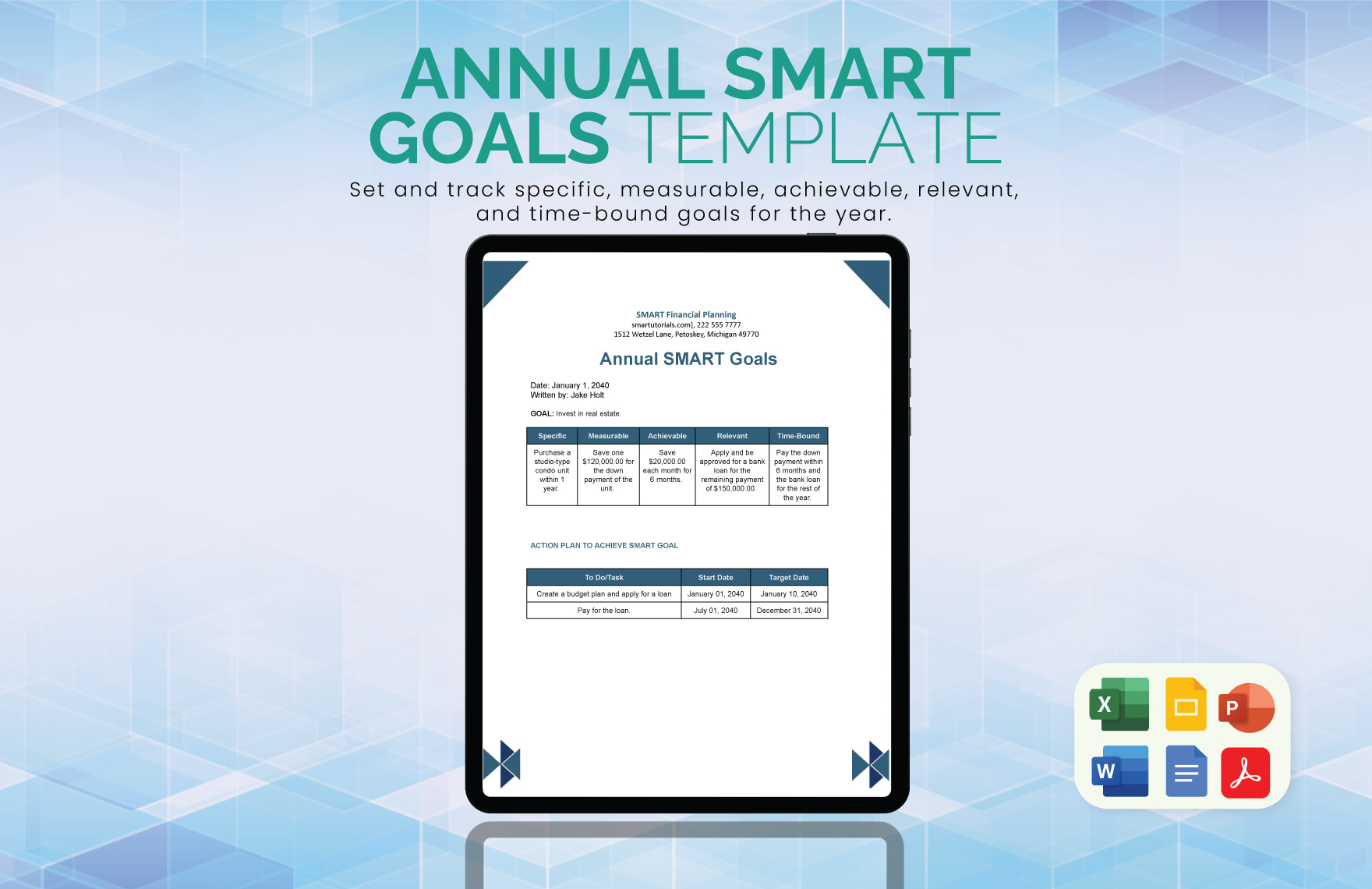 Annual Smart Goals Template