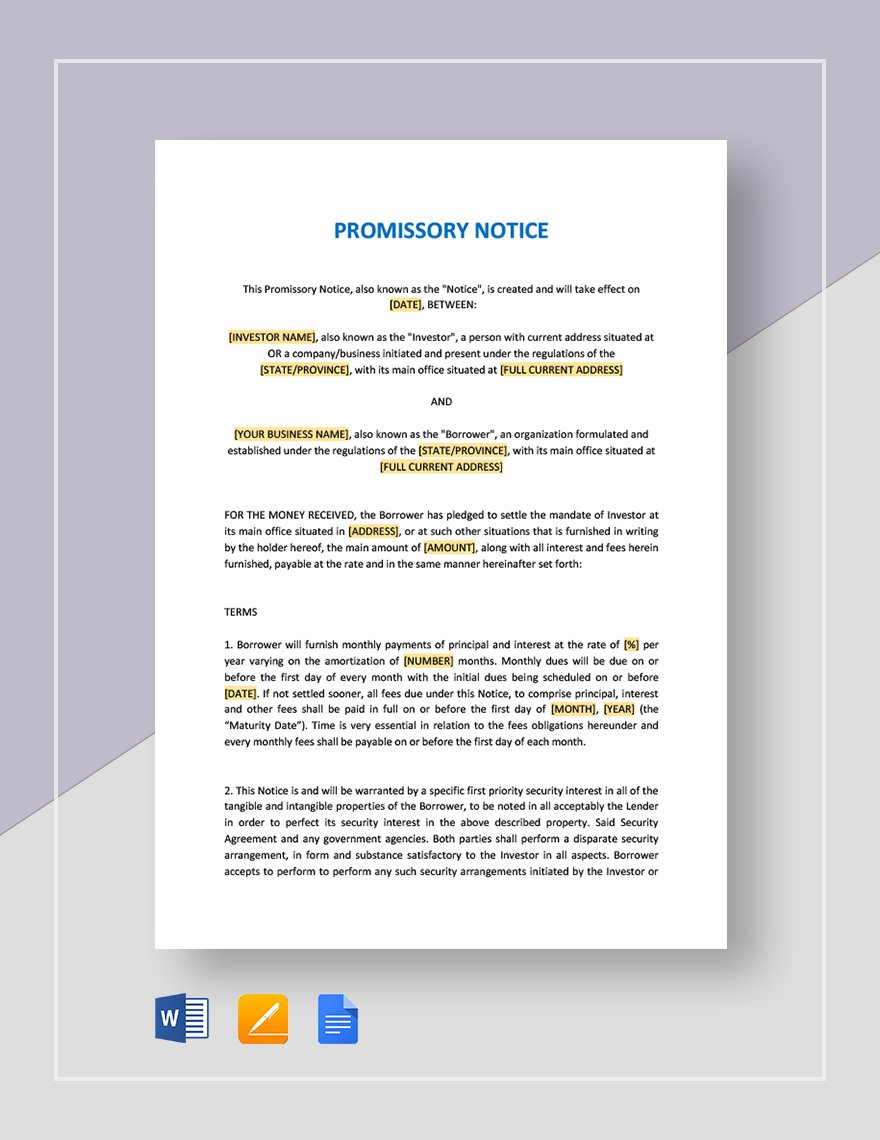 General Promissory Note Template
