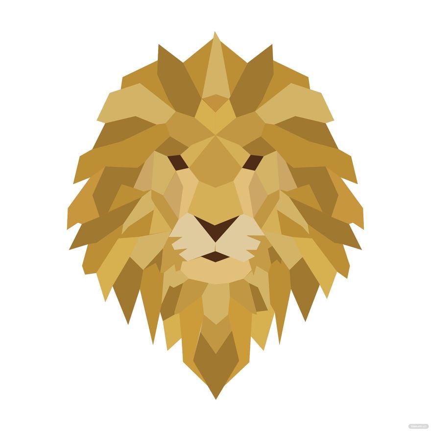 Geometric Lion Vector in Illustrator, EPS, SVG, JPG, PNG