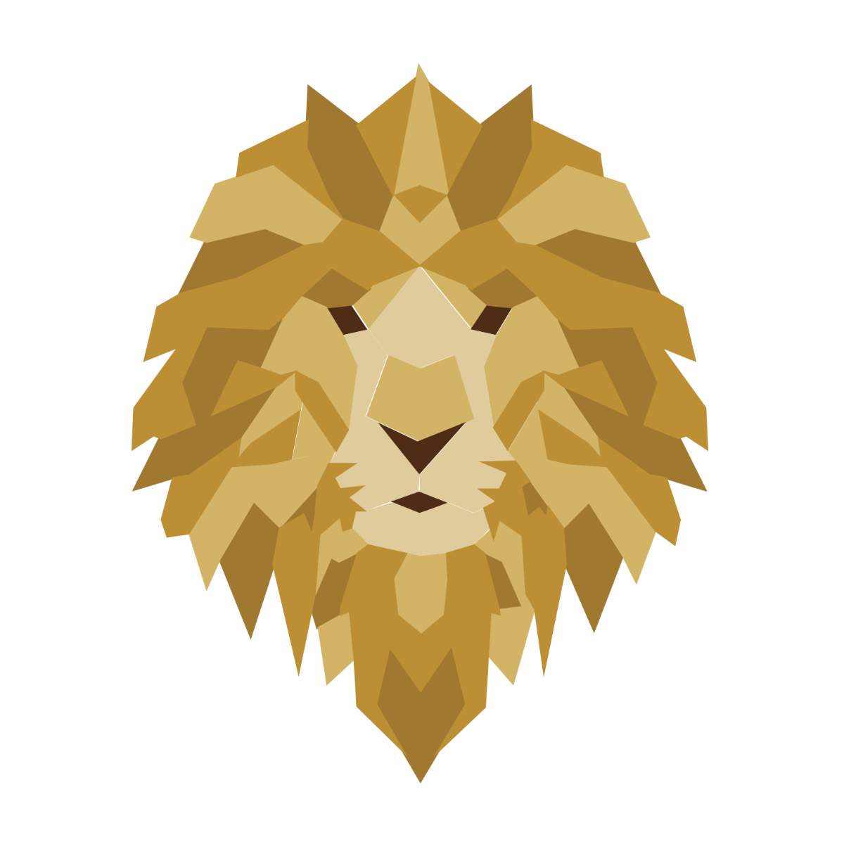 Geometric Lion Vector Template