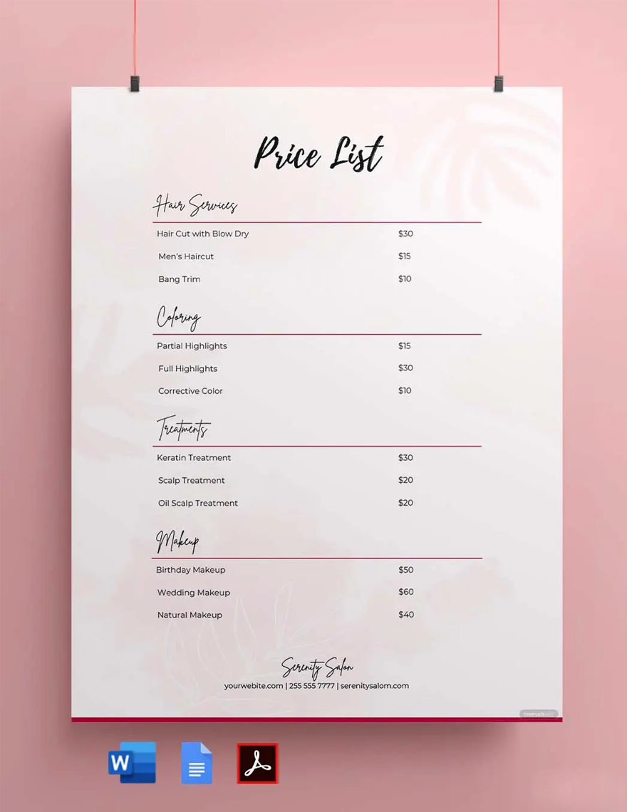 Price List Layout Templates In PDF FREE Download Template