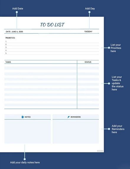 To DO List Template Example