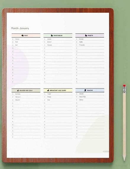Grocery-List Template