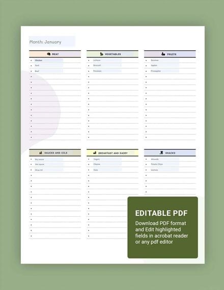 Grocery-List Template