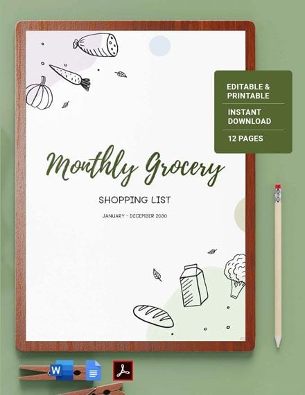 Free Grocery-List Template
