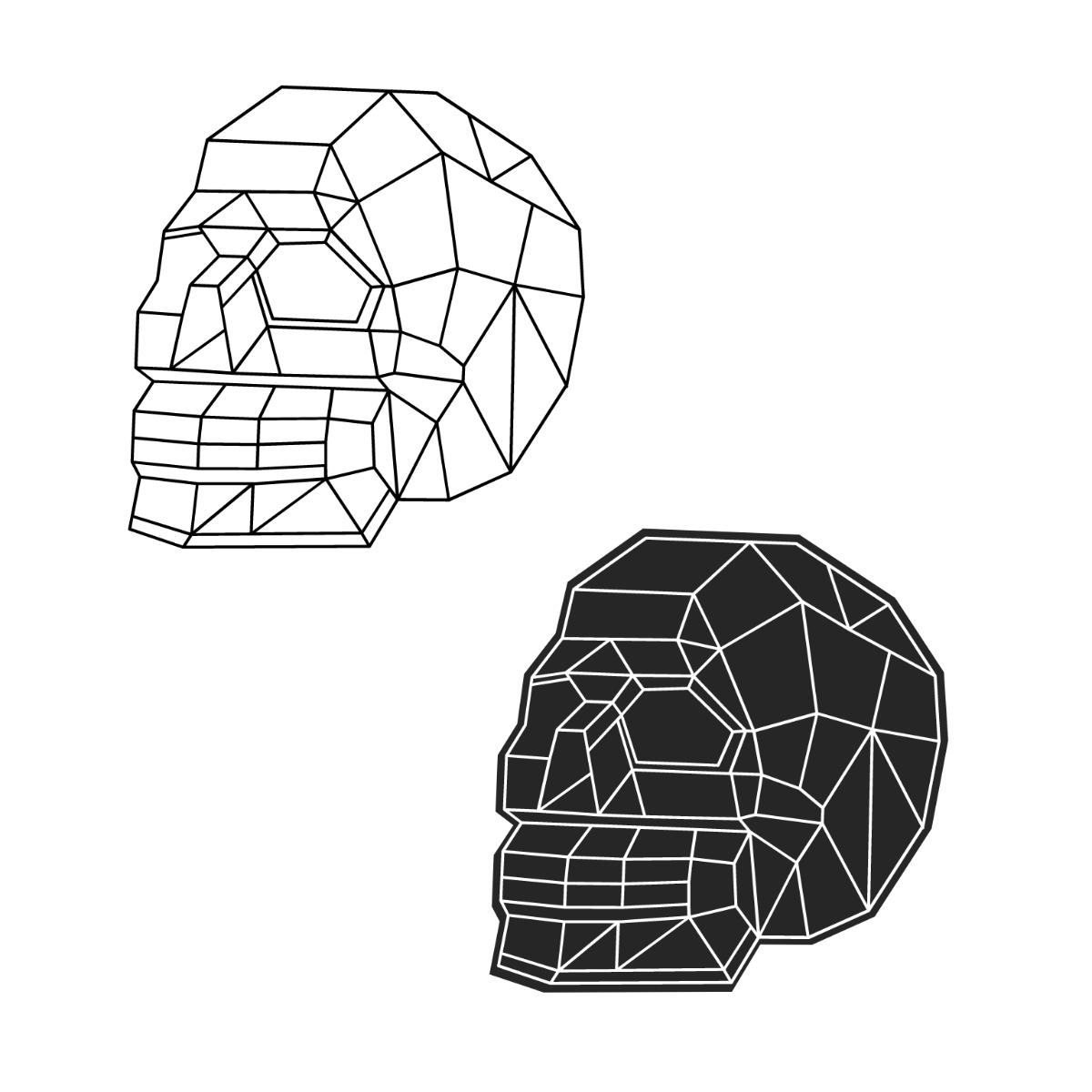 Geometric Skull Vector Template