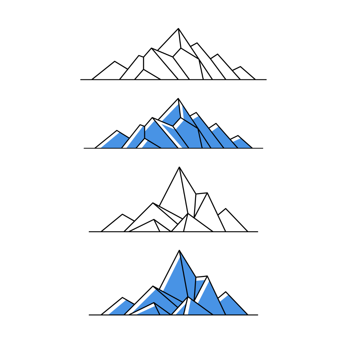 Geometric Mountain Vector Template